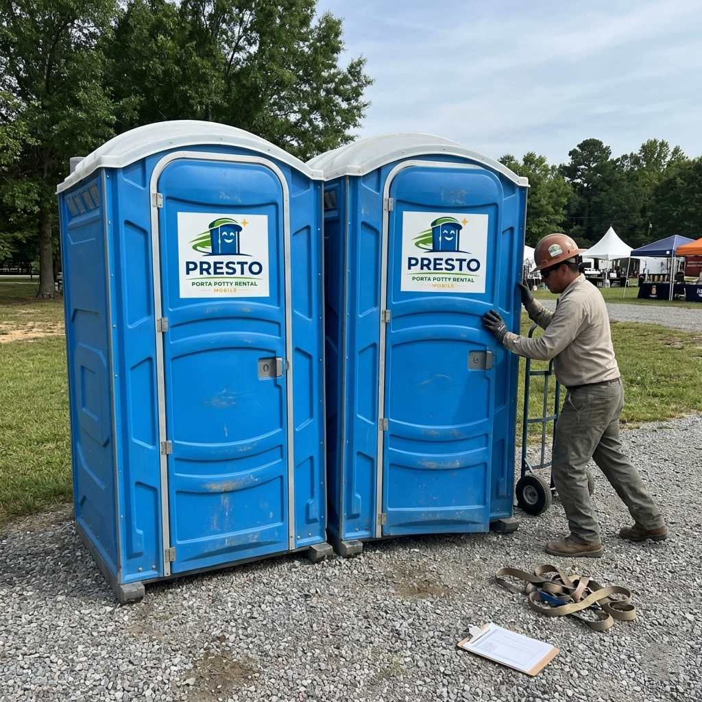 Presto Porta Potty Rental Mobile event setup and servicing